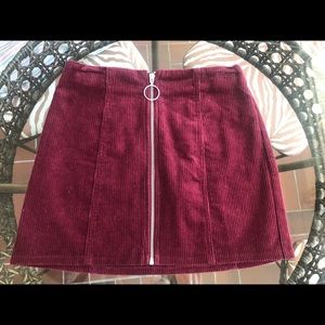maroon forever 21 mini skirt